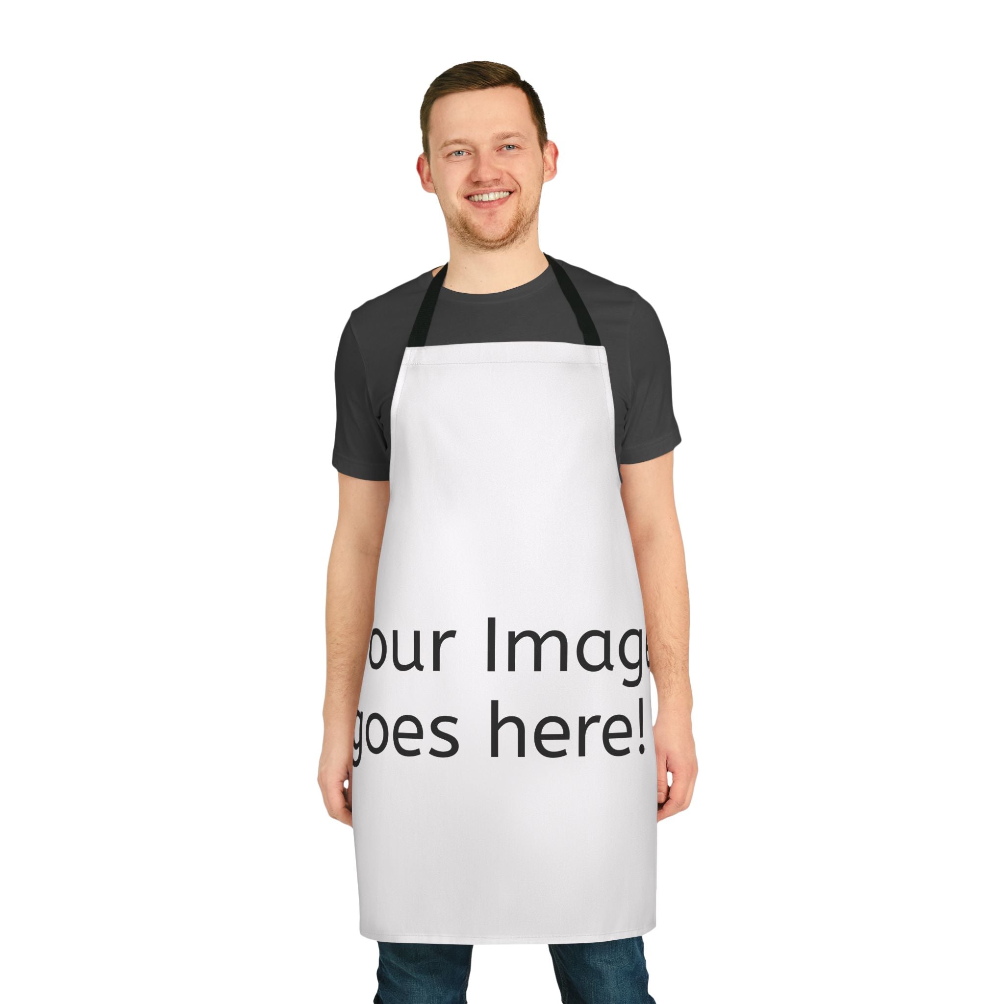 Custom Full-Size Apron with Color Straps — Personalized Kitchen & BBQ Apron