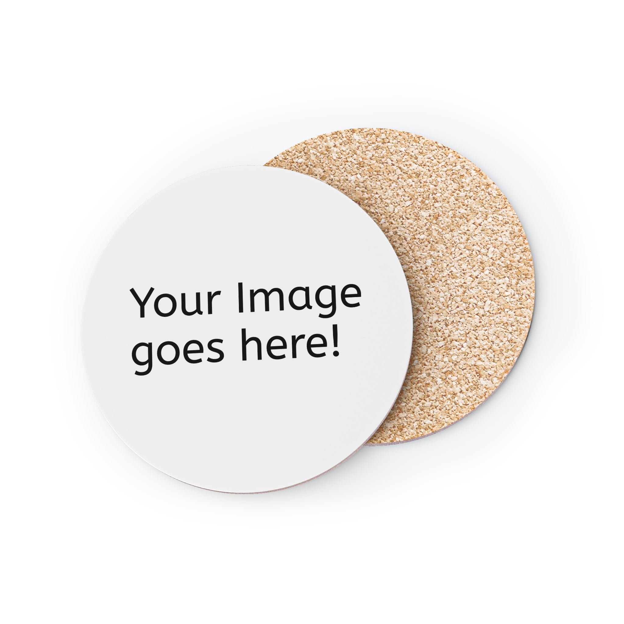 Custom Round Cork Coasters - Personalized Photo or Logo Drink Coaster Set