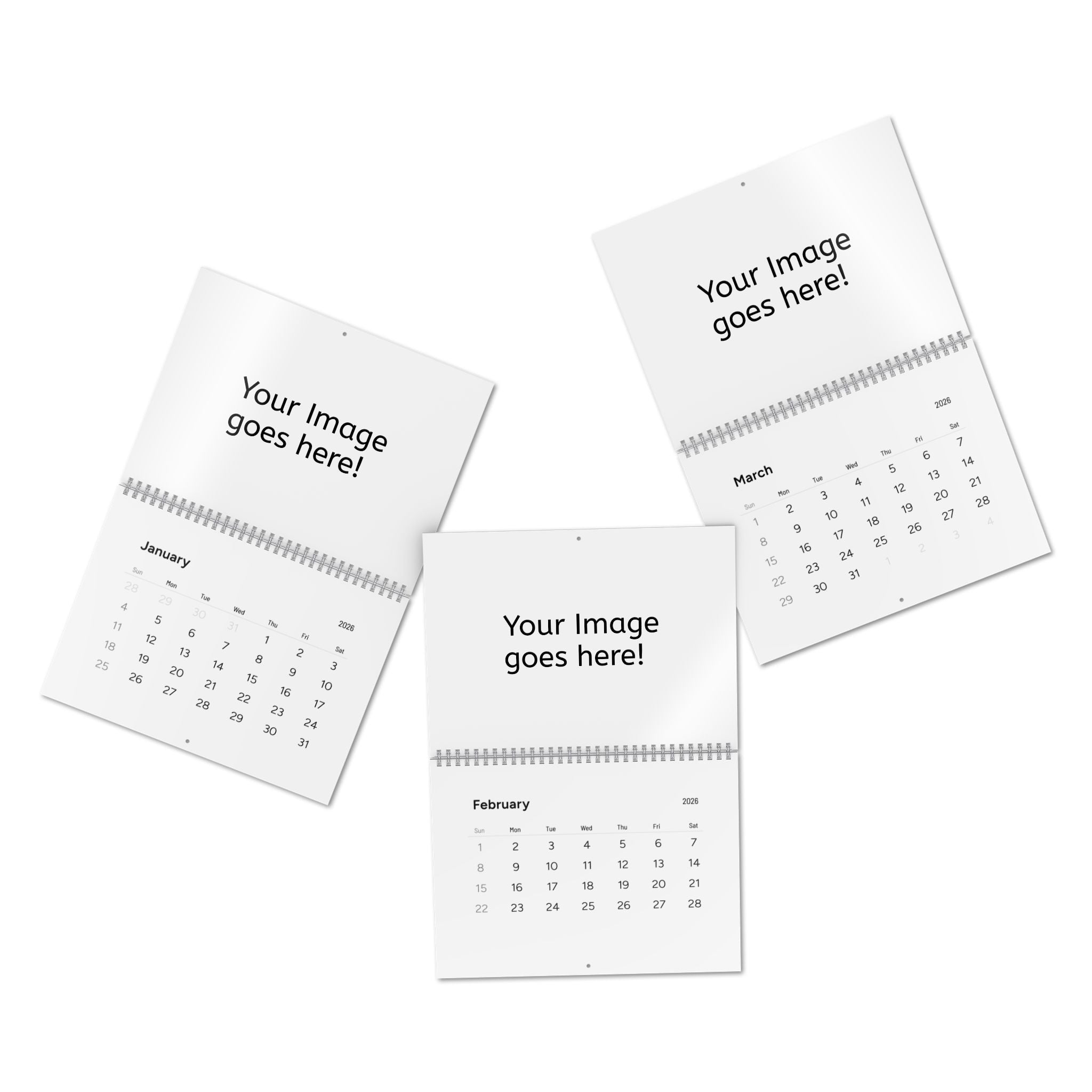 2026 Custom Photo Wall Calendar — Personalized Monthly Planner