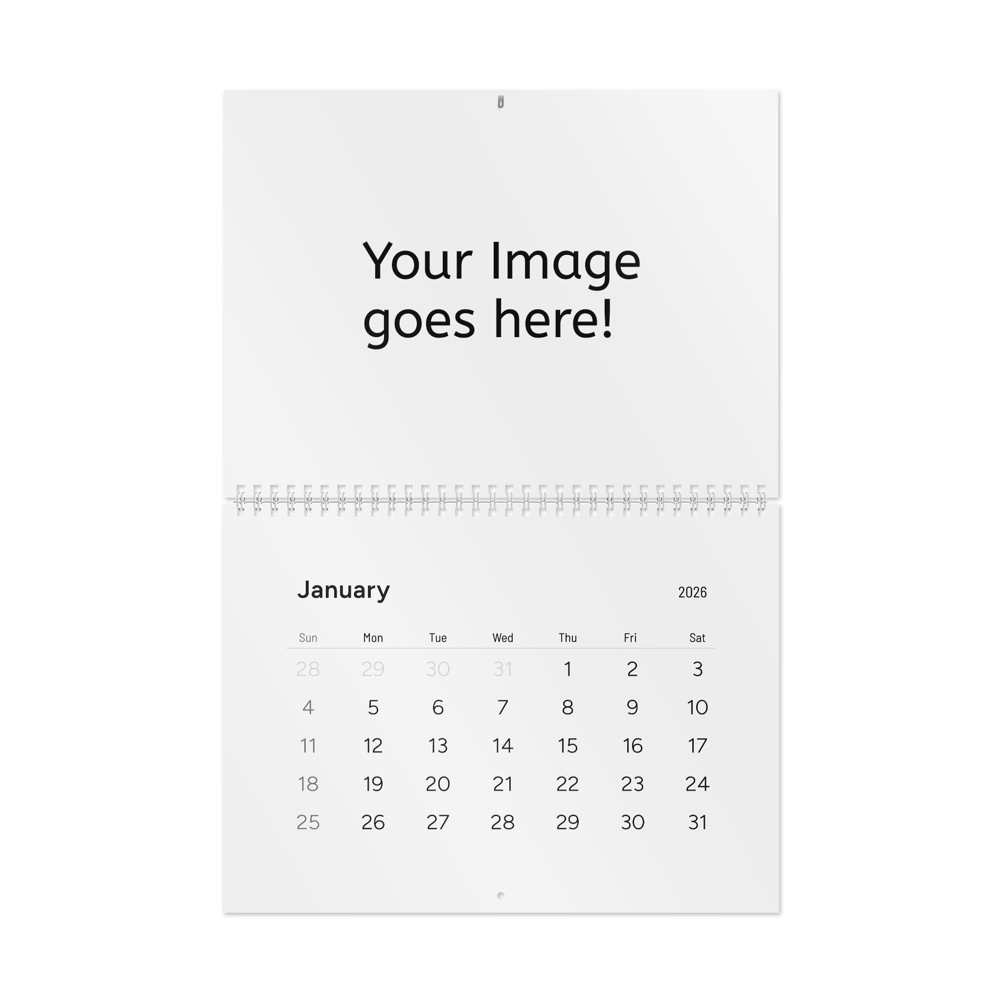 2026 Custom Photo Wall Calendar — Personalized Monthly Planner