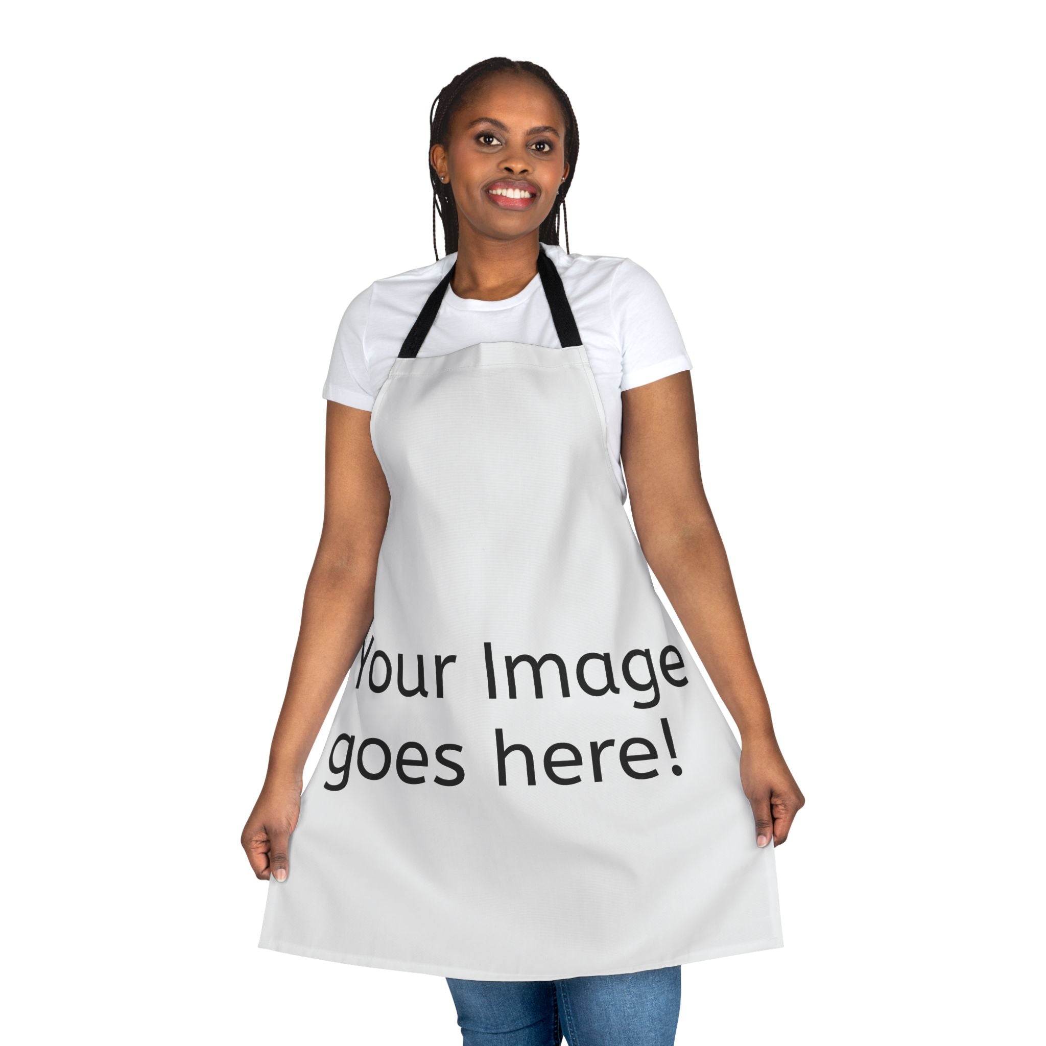 Custom Full-Size Apron with Color Straps — Personalized Kitchen & BBQ Apron
