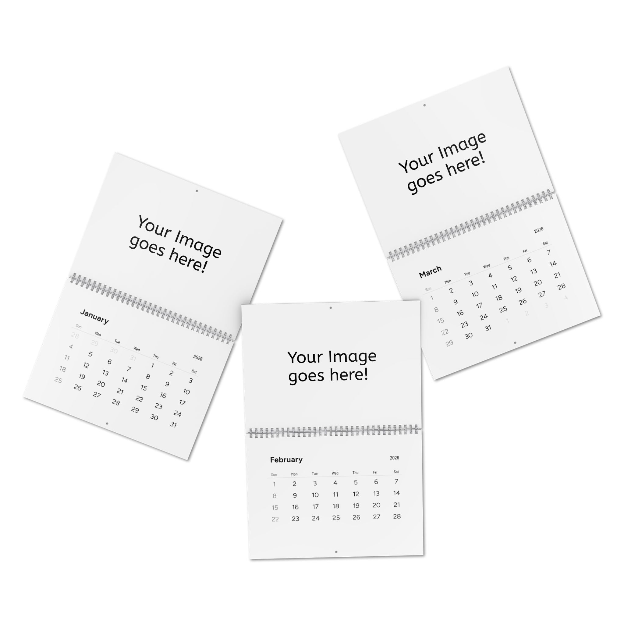 2026 Custom Photo Wall Calendar — Personalized Monthly Planner